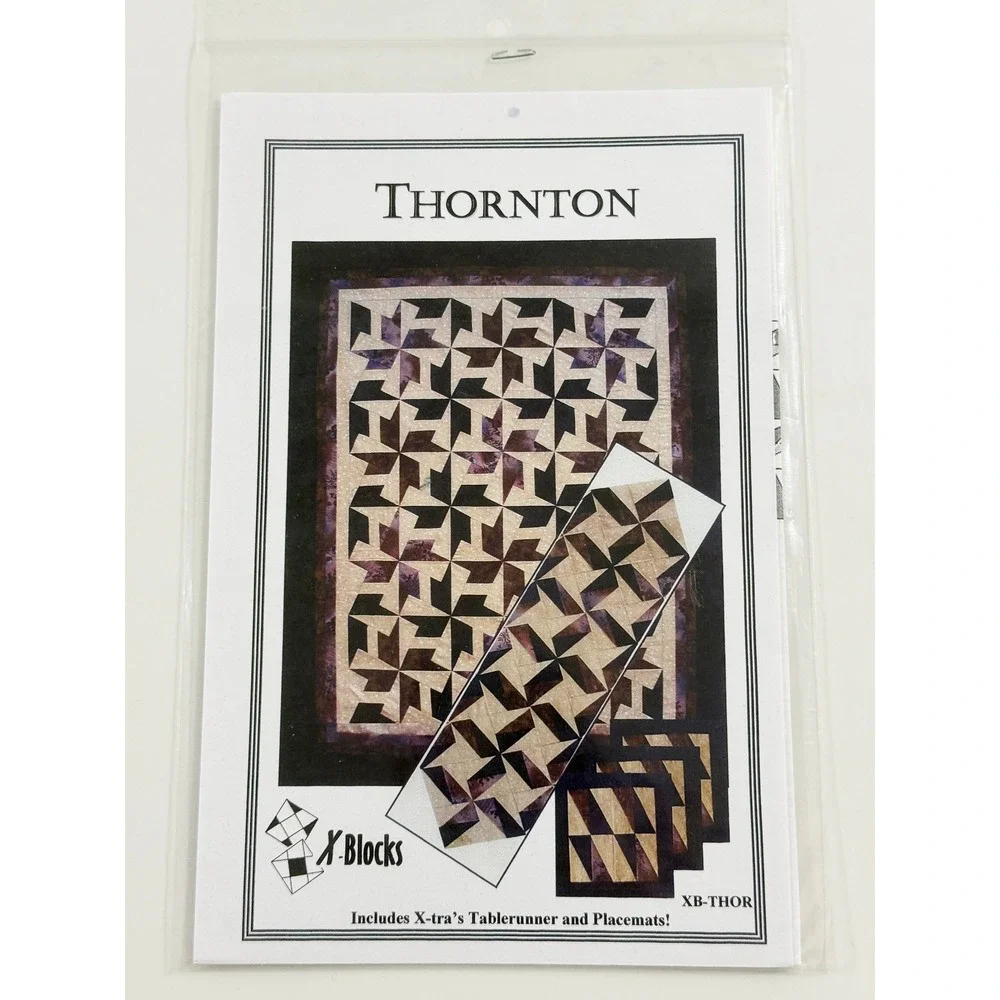 Quilt Queen Designs Thornton Pattern Multi X-Blocks Quilt Table Runner XB-THOR